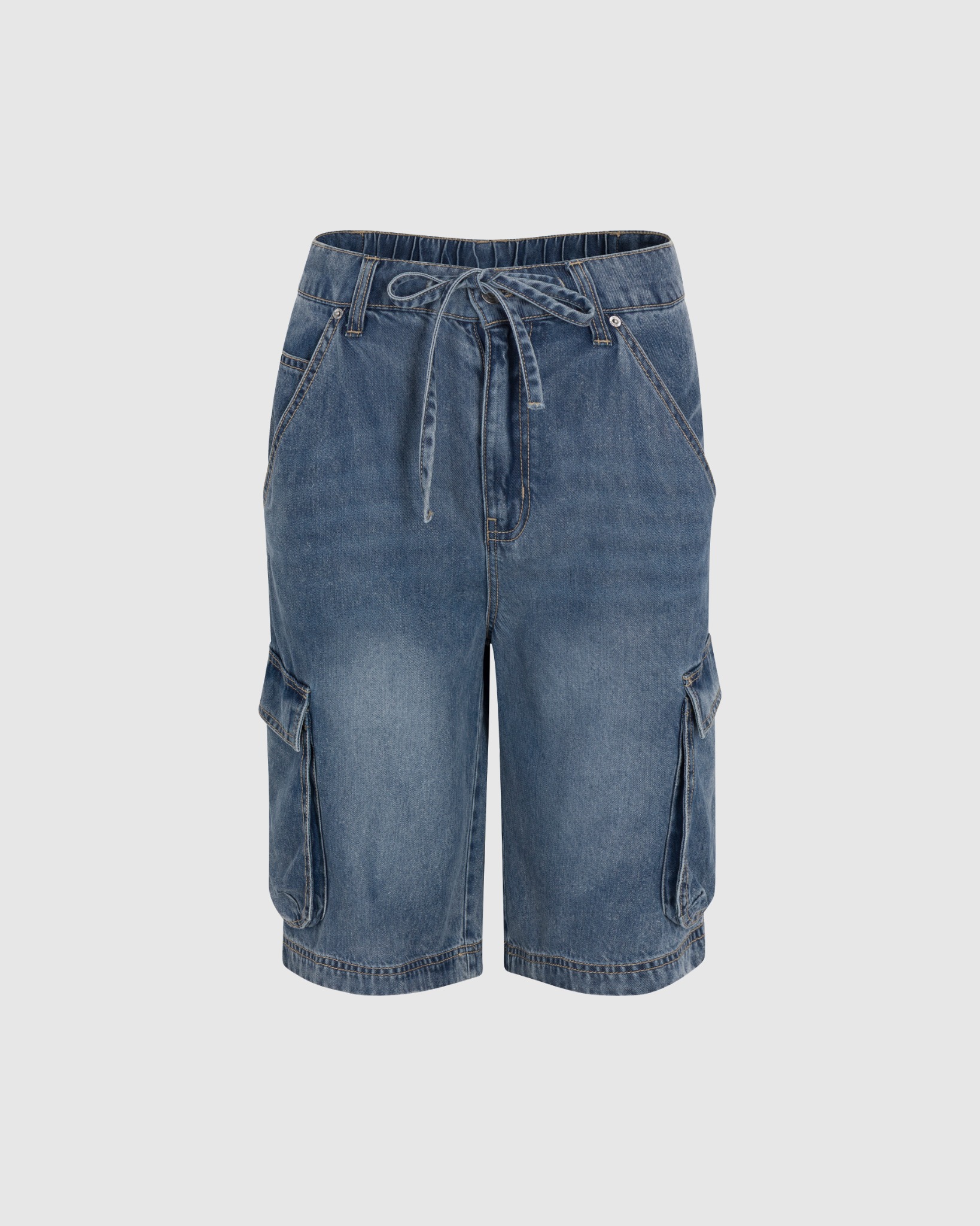 Denim cargo shorts product image